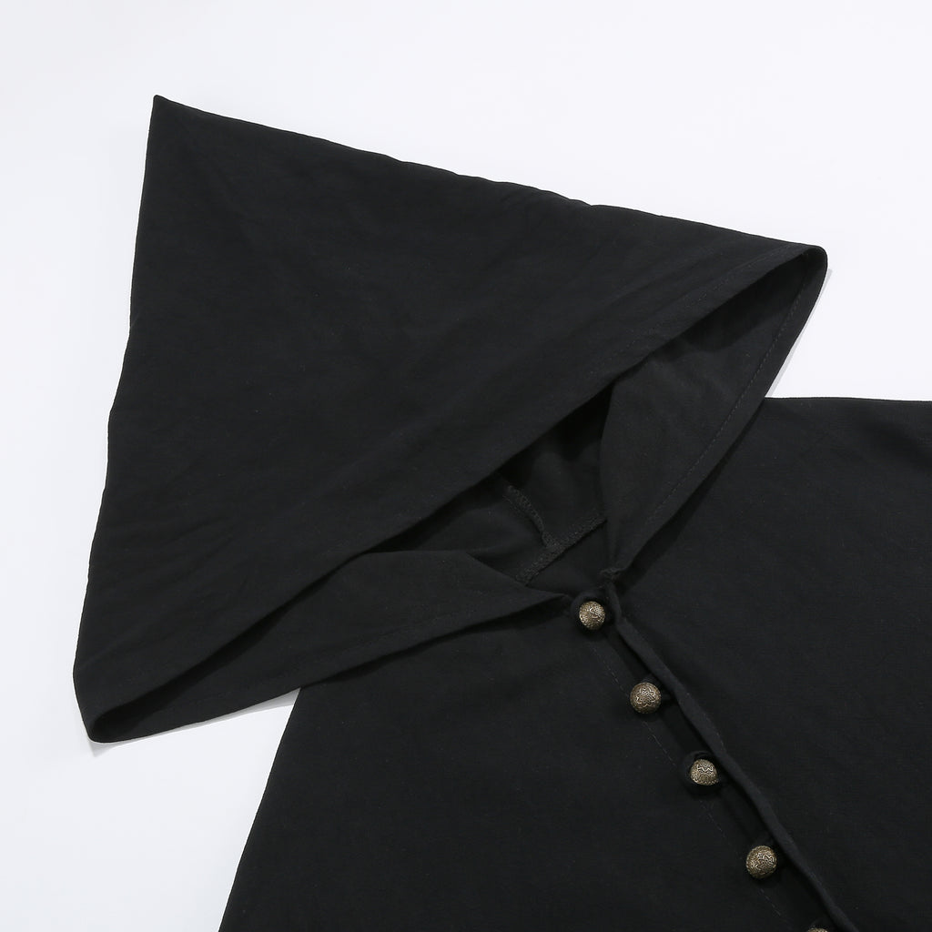 Unisex Medieval Hooded Cloak Gothic Renaissance Cape with Scalloped Hem Adult Halloween Witch Costume