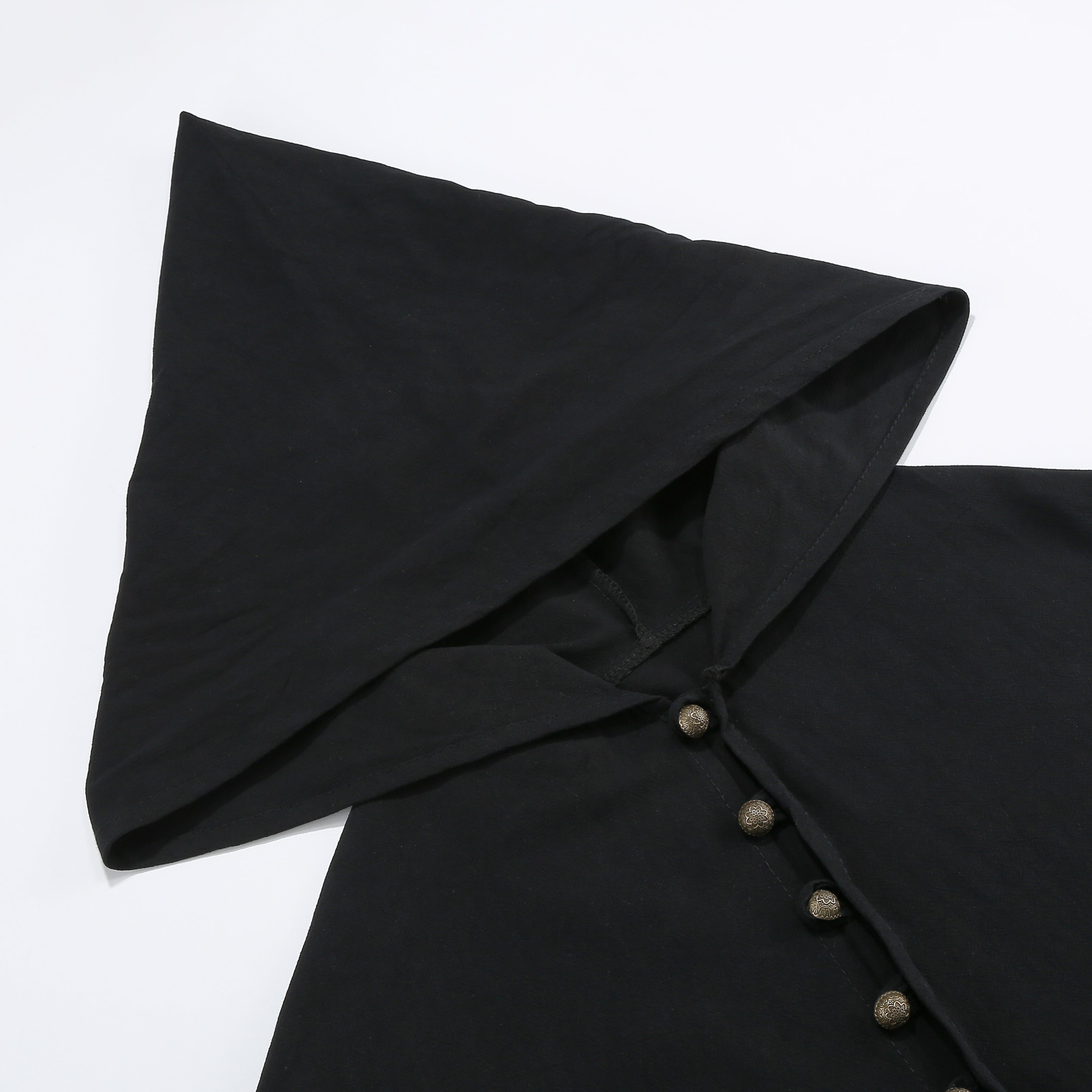 Unisex Medieval Hooded Cloak Gothic Renaissance Cape with Scalloped Hem Adult Halloween Witch Costume