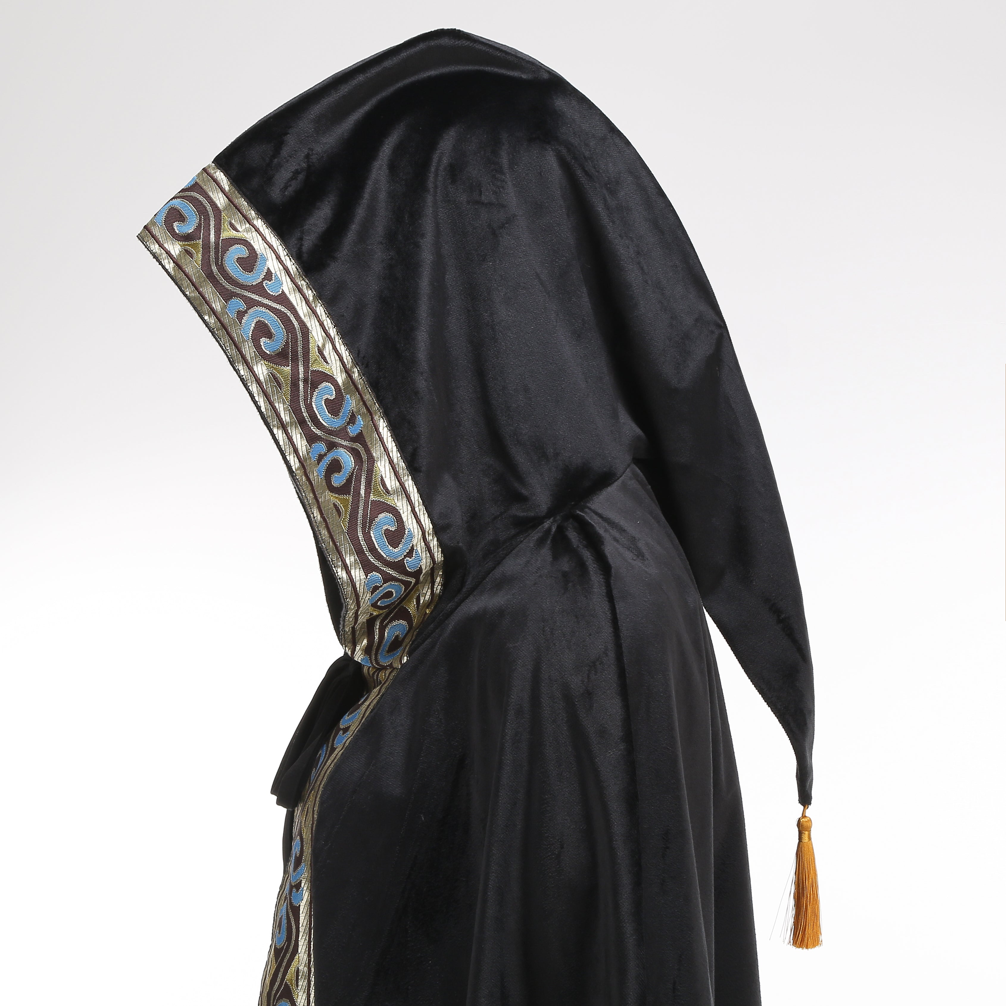 Adult Medieval Witch Hooded Cloak Women Man Renaissance Black Witchs Cape with Hood Halloween Cosplay