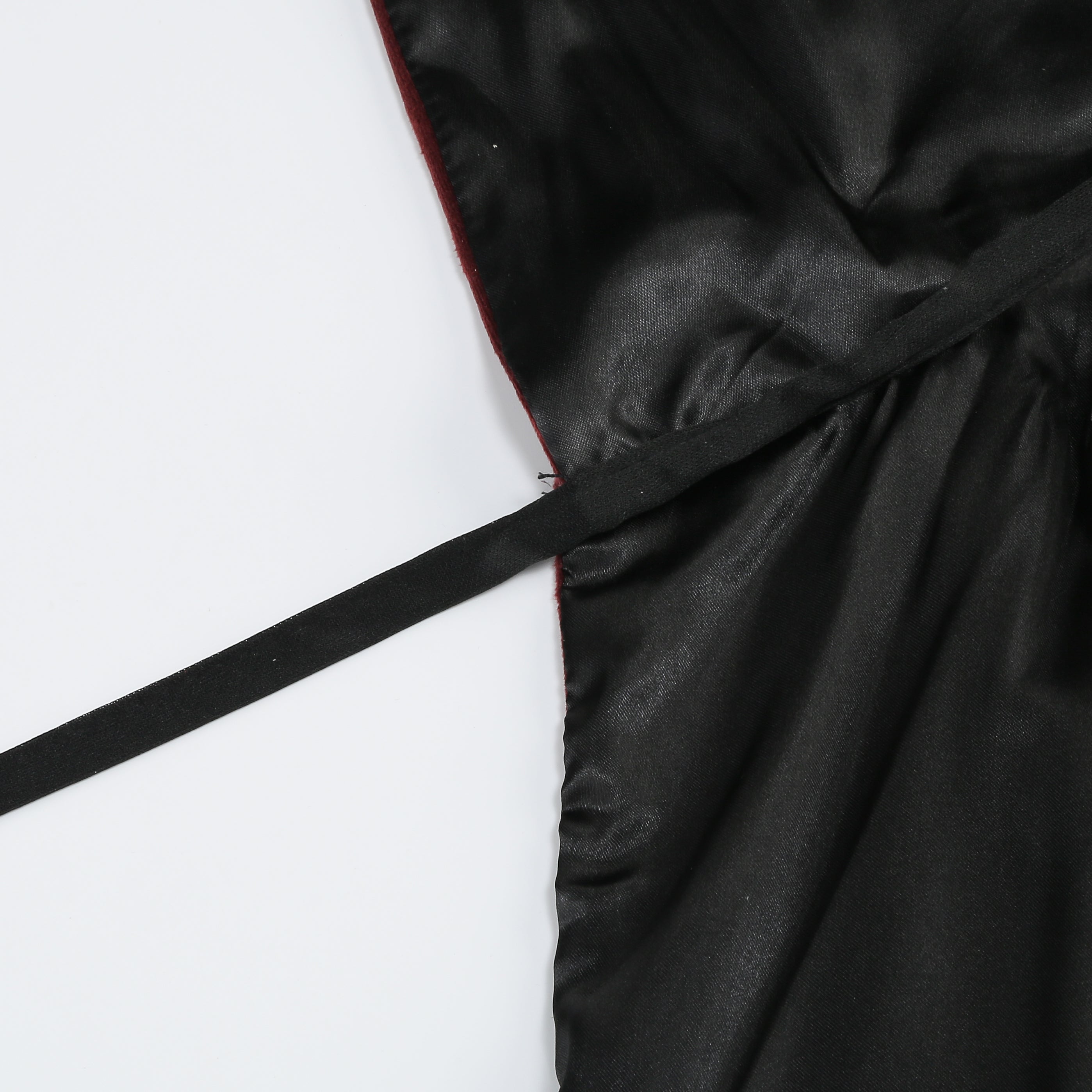 Adult Double‑Sided Velvet Wizard Hooded Robe, Burgundy Reversible Cloak, 150cm‑170cm Shoulder‑to‑Hem for Sorcerer Halloween Cosplay