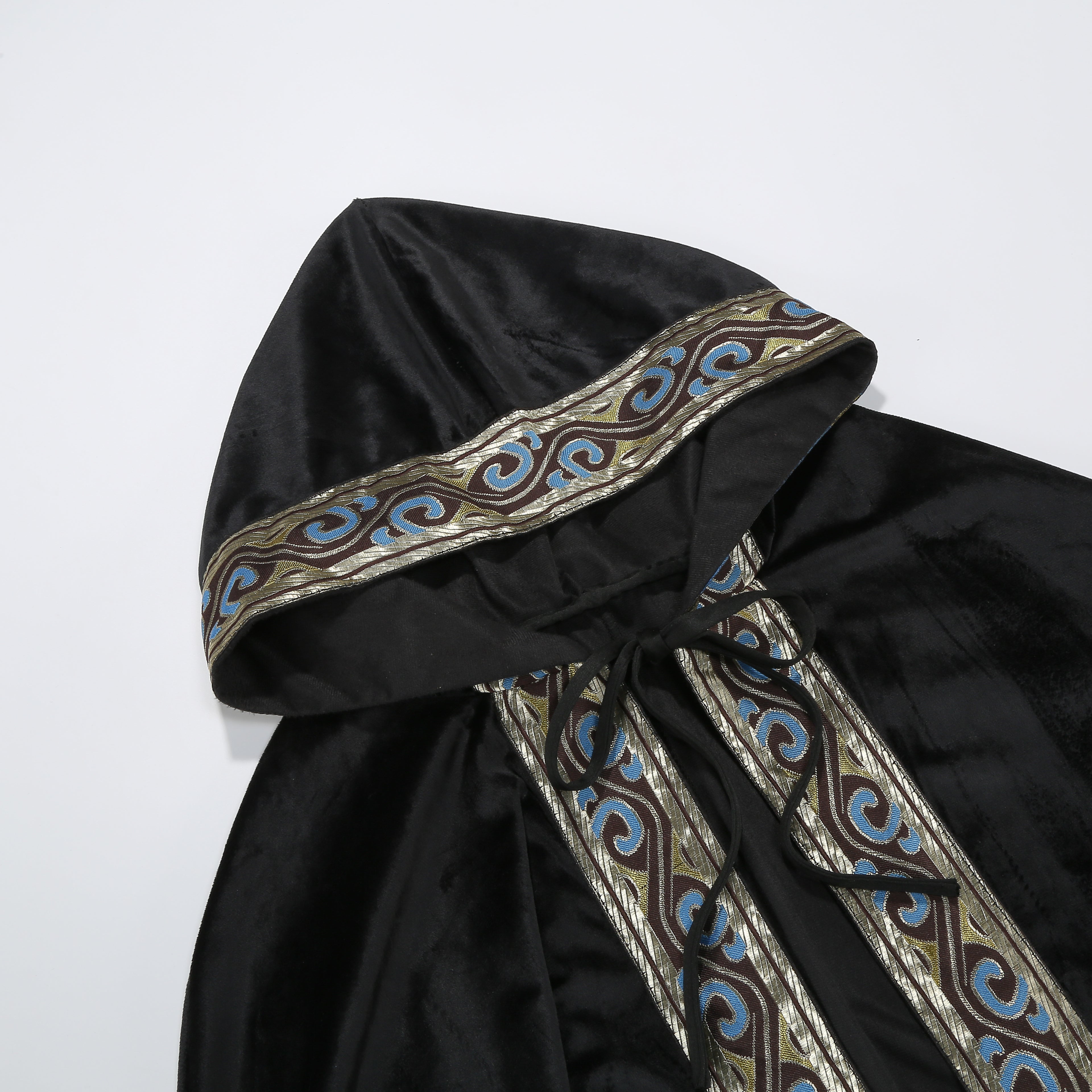 Adult Medieval Witch Hooded Cloak Women Man Renaissance Black Witchs Cape with Hood Halloween Cosplay