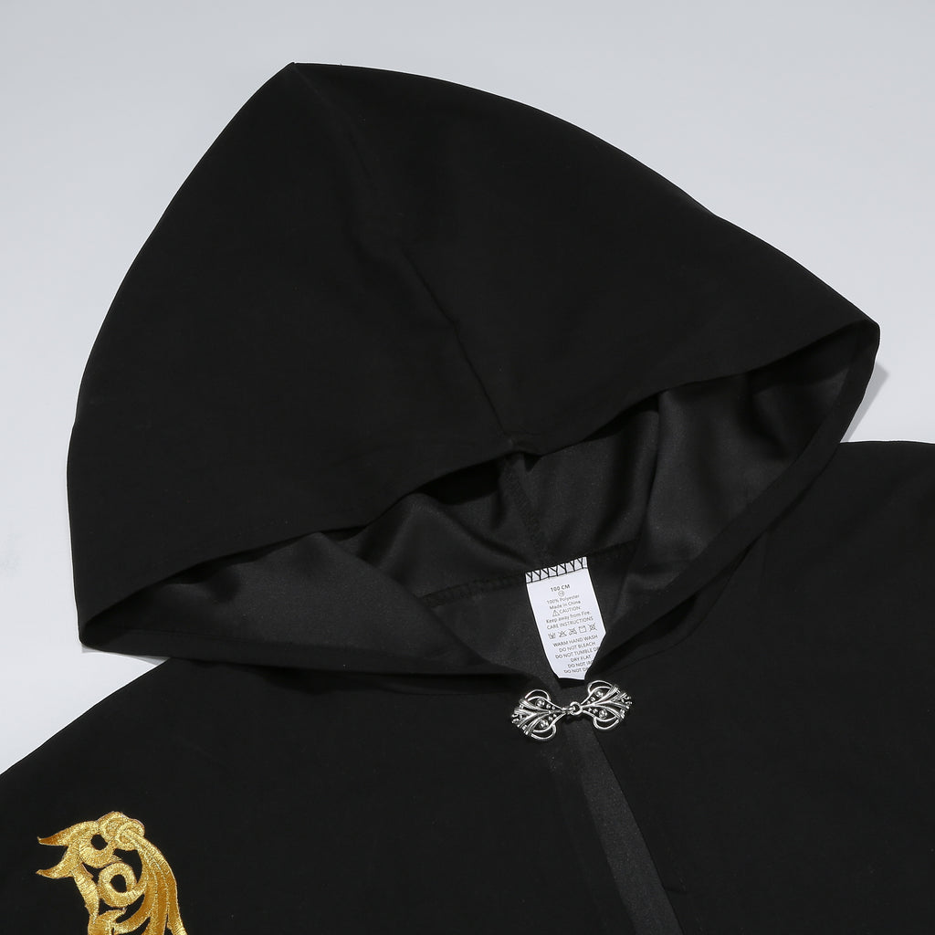Adult Medieval Cloak with Hooded for Renaissance Cape Viking Ranger Elf Costume for Halloween