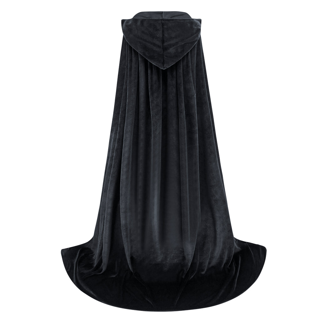 Adult Velvet Cloak Medieval Renaissance Long Cape with Hood for Hollween