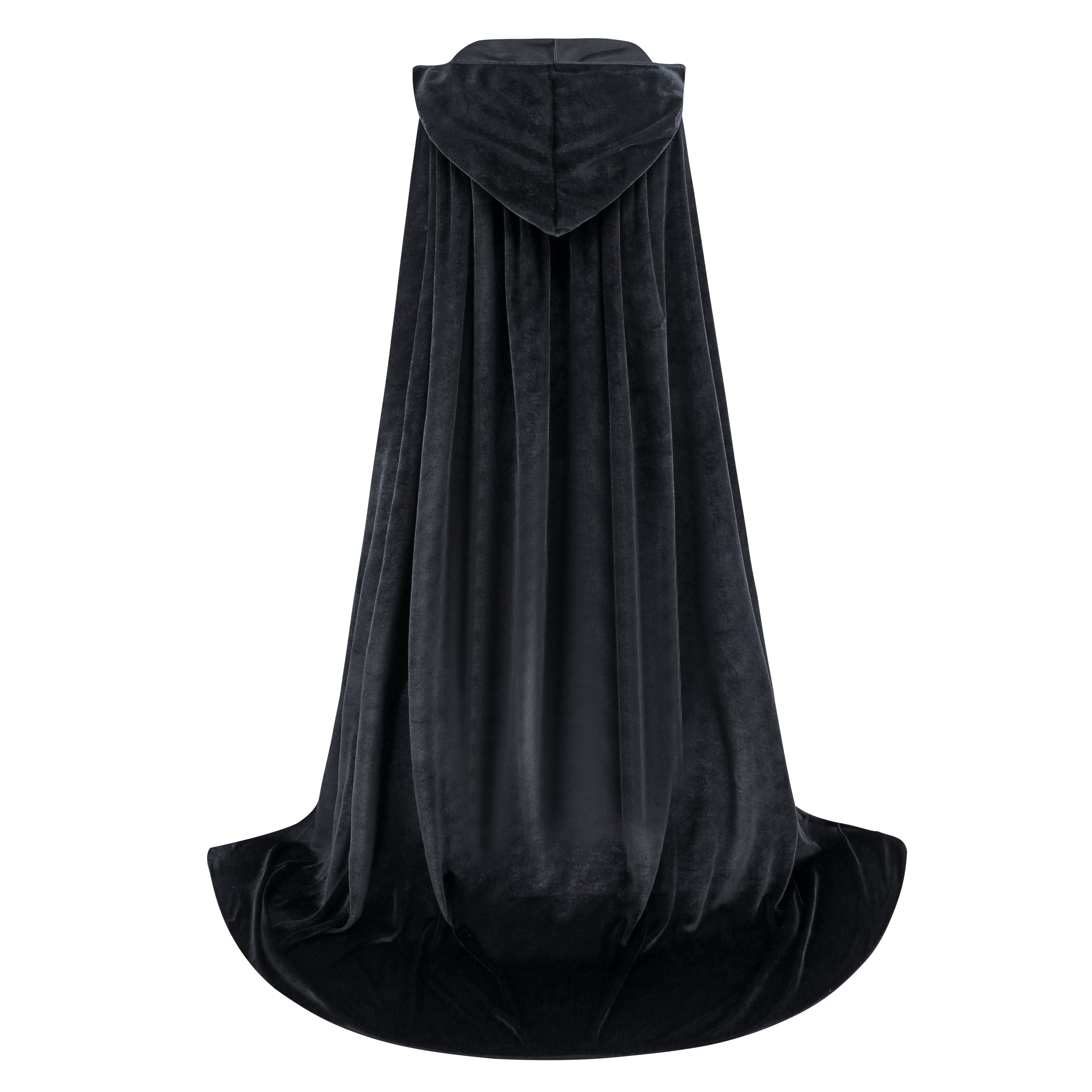 Adult Velvet Cloak Medieval Renaissance Long Cape with Hood for Hollween