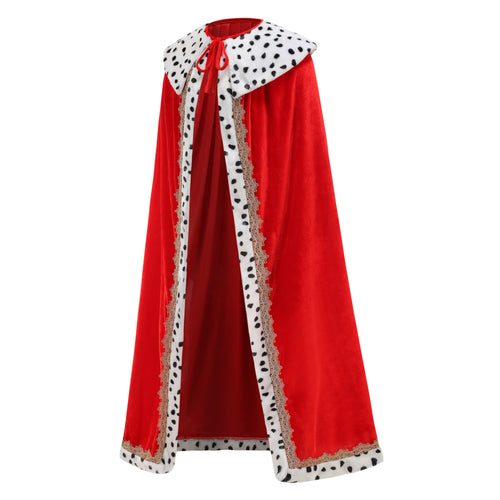 Adult King Cape 4‑Piece Set Custom Velvet Cloak With Crown & Scepter 130CM 150CM Red Medieval Royal Cosplay Costume