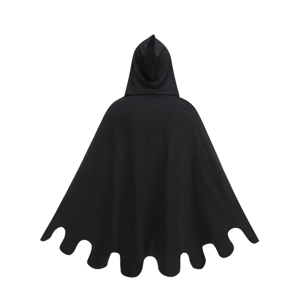 Unisex Medieval Hooded Cloak Gothic Renaissance Cape with Scalloped Hem Adult Halloween Witch Costume