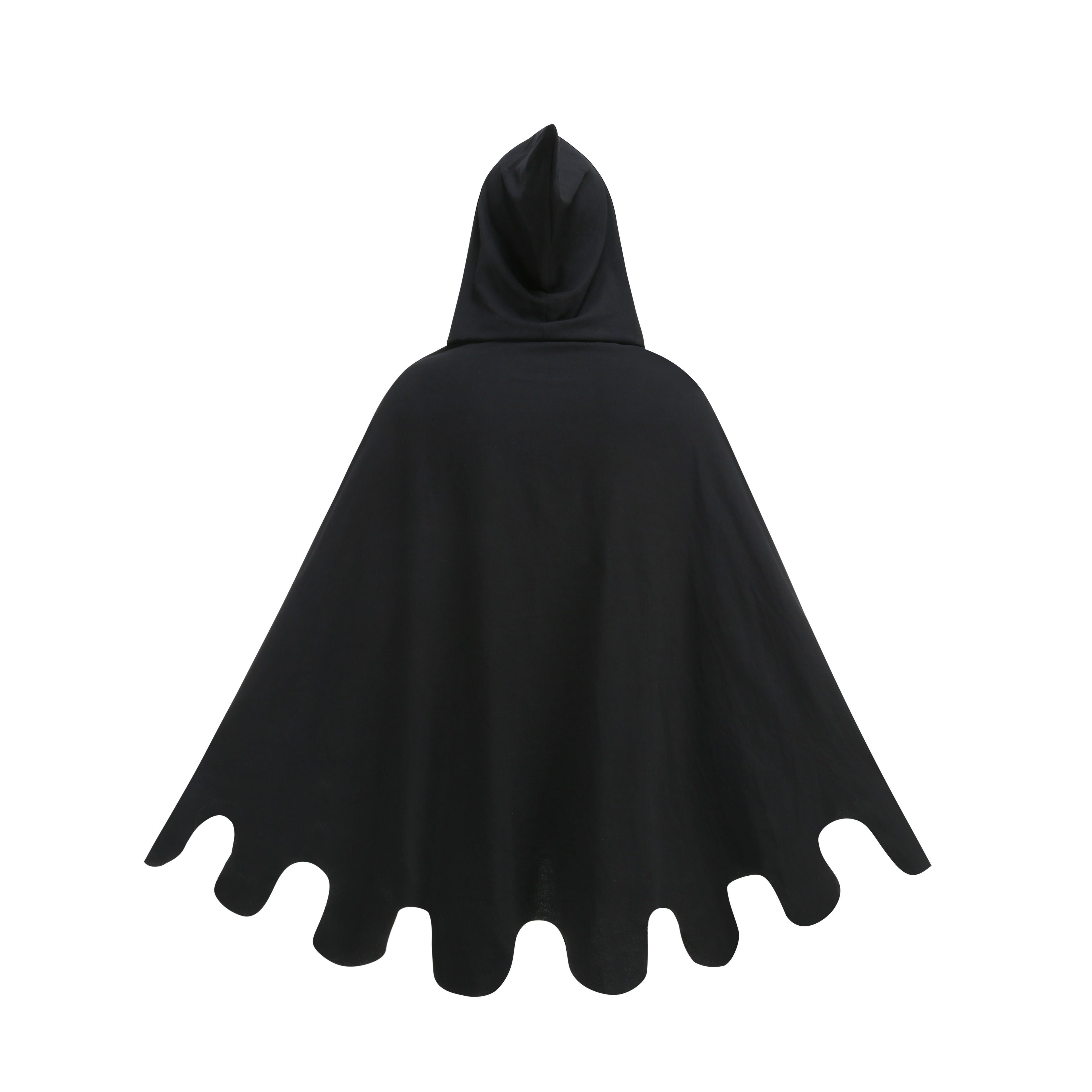 Unisex Medieval Hooded Cloak Gothic Renaissance Cape with Scalloped Hem Adult Halloween Witch Costume