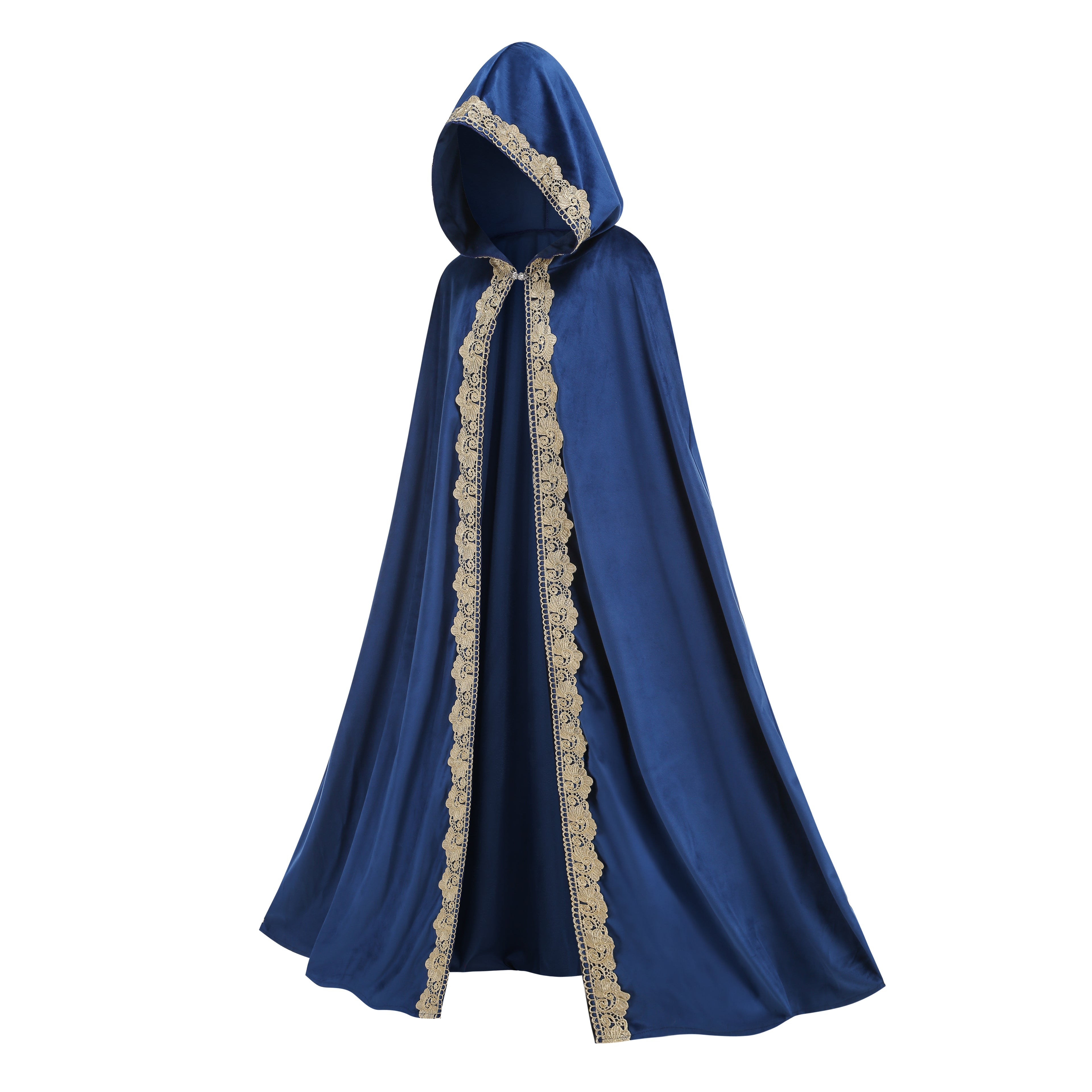 Adult Medieval Renaissance Hooded Cloak Women Men Vintage Long Cape with Hood Halloween Witch Cosplay Costume