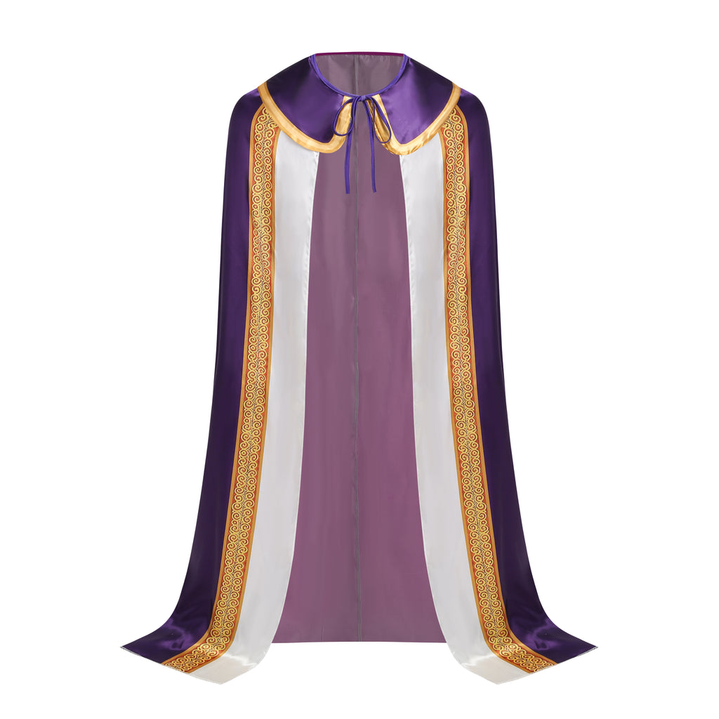 Adult King Cape 3‑Piece Set Custom Satin Cloak With Crown & Scepter 130CM 150CM 170CM Red Purple Medieval Royal Cosplay Costume