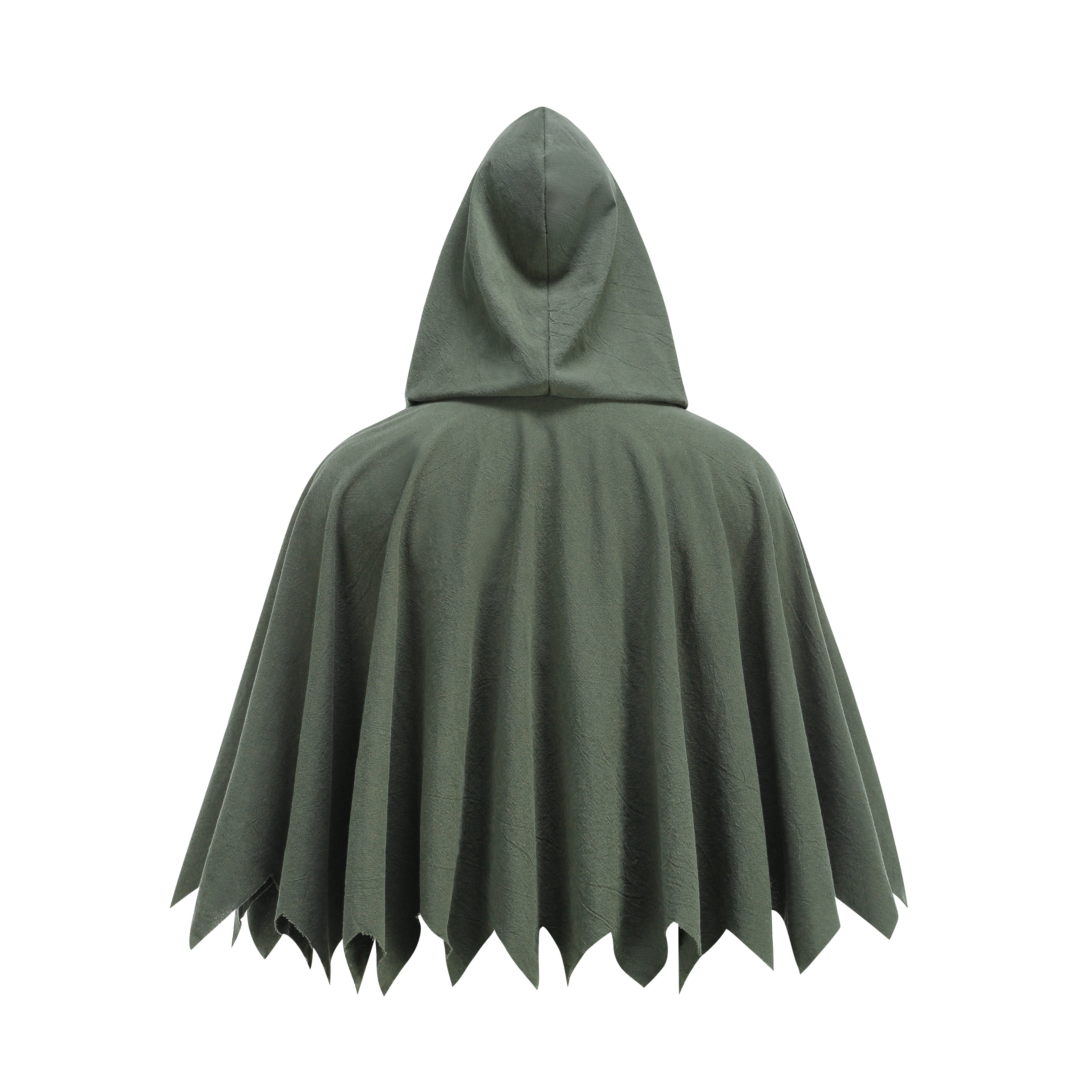 Medieval Cloak with Hood Shawl Renaissance Short Cape Halloween Christmas Party Outfits for Adult
