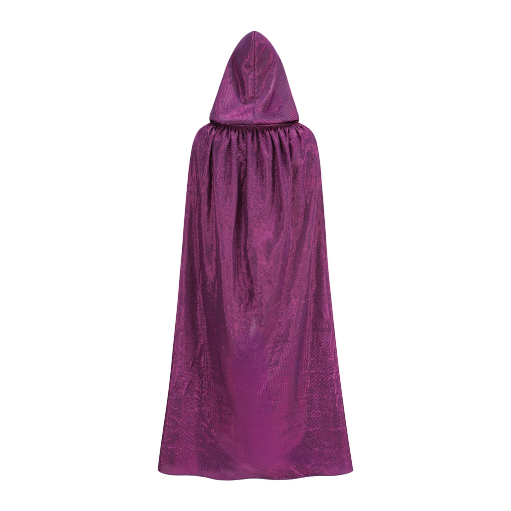Custom Lurex Holographic Hooded Cape for Adults, Shiny Metallic Thread Cloak Multi‑Color 120‑160CM Halloween Rave Cosplay Festival Costume