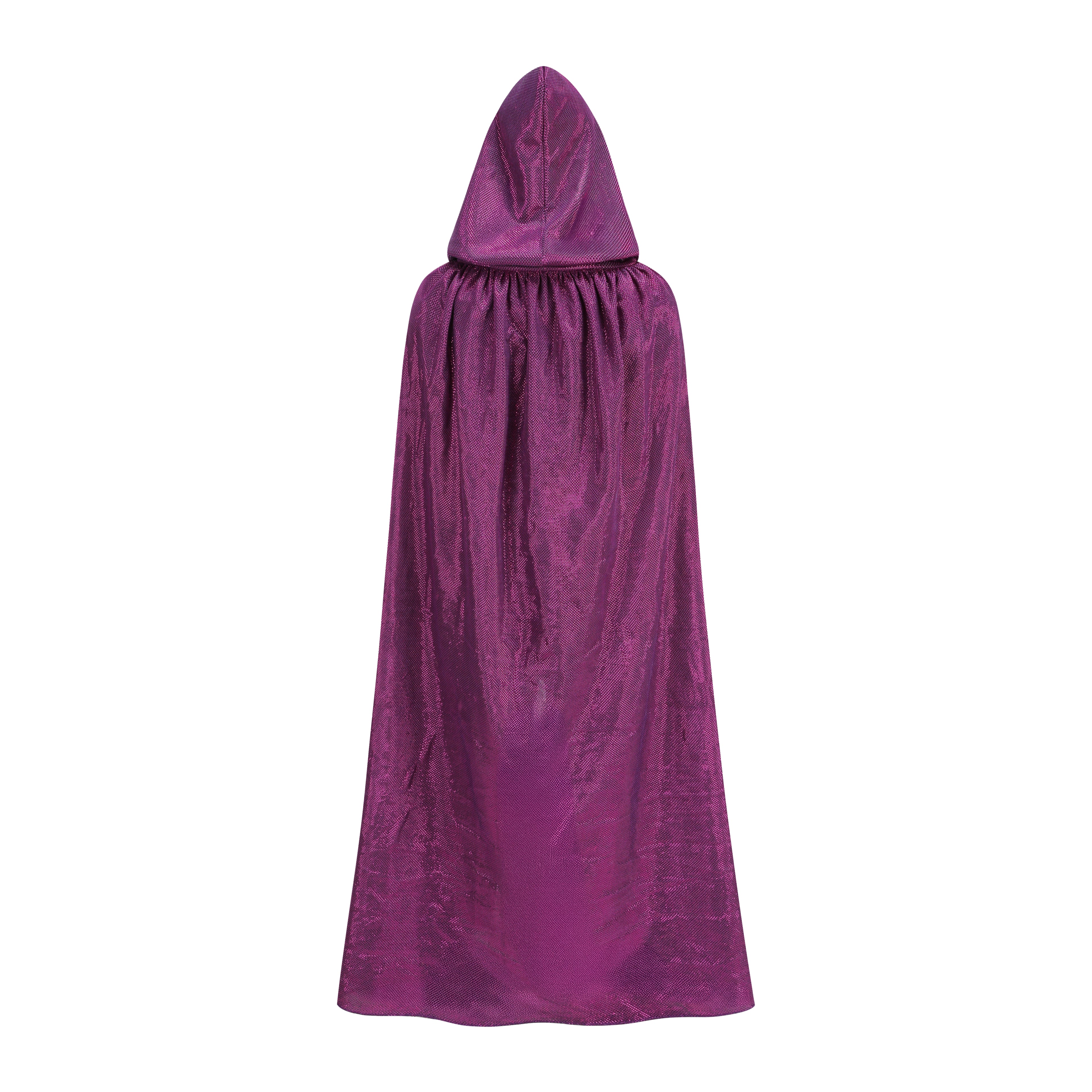 Custom Lurex Holographic Hooded Cape for Adults, Shiny Metallic Thread Cloak Multi‑Color 120‑160CM Halloween Rave Cosplay Festival Costume