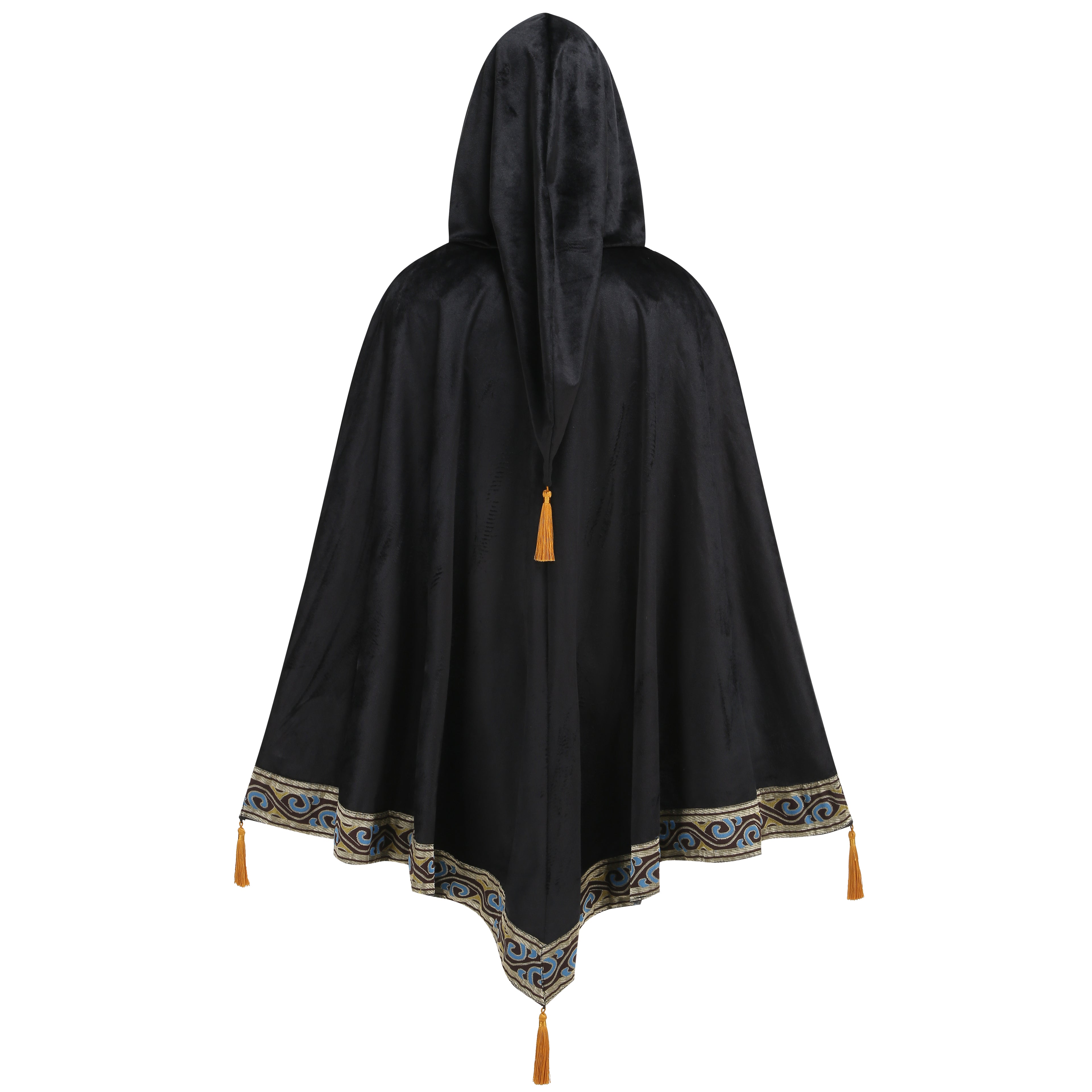 Adult Medieval Witch Hooded Cloak Women Man Renaissance Black Witchs Cape with Hood Halloween Cosplay