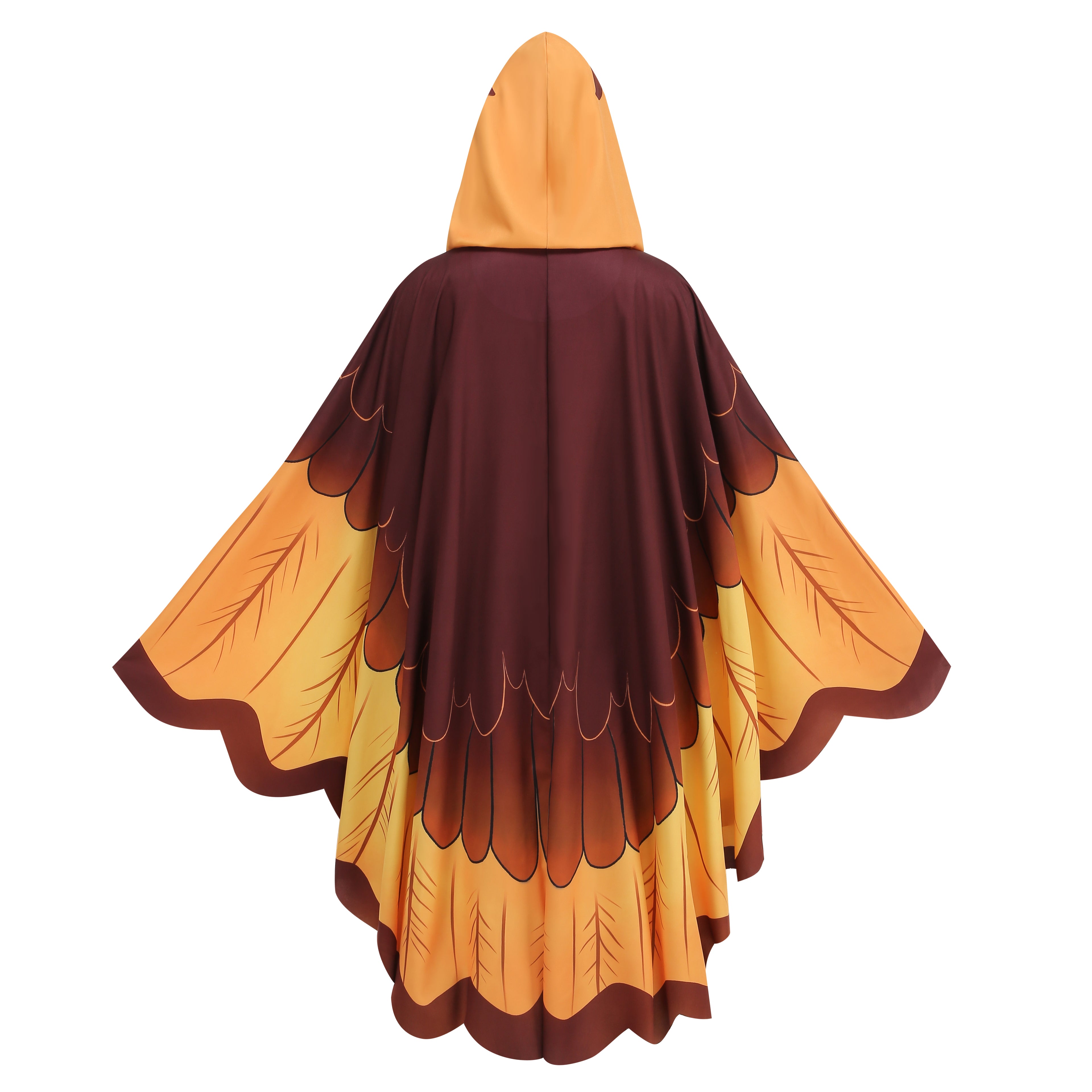 Adult Owl Hooded Cape Custom Printed Bird Cloak 100CM Women Halloween Cosplay Fancy Costume
