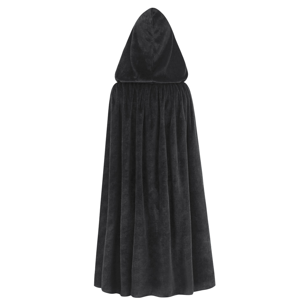 Adult Velvet Cloak Medieval Renaissance Long Cape with Hood for Hollween