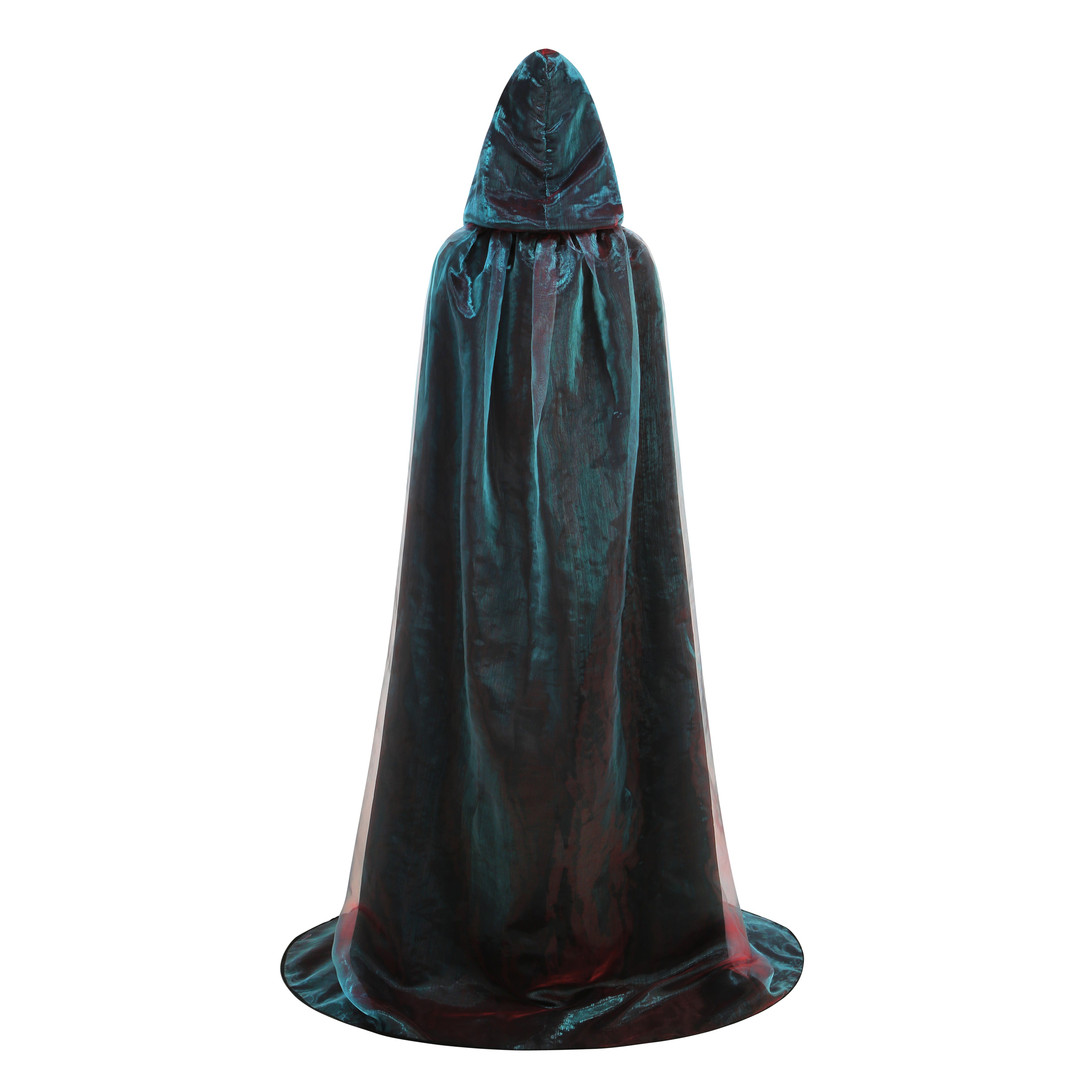 Adult Unisex Full Length Hooded Cloak Sparkle Shiny Cape with Hood Women Halloween Mardi Gras Wizard Cosplay Costume