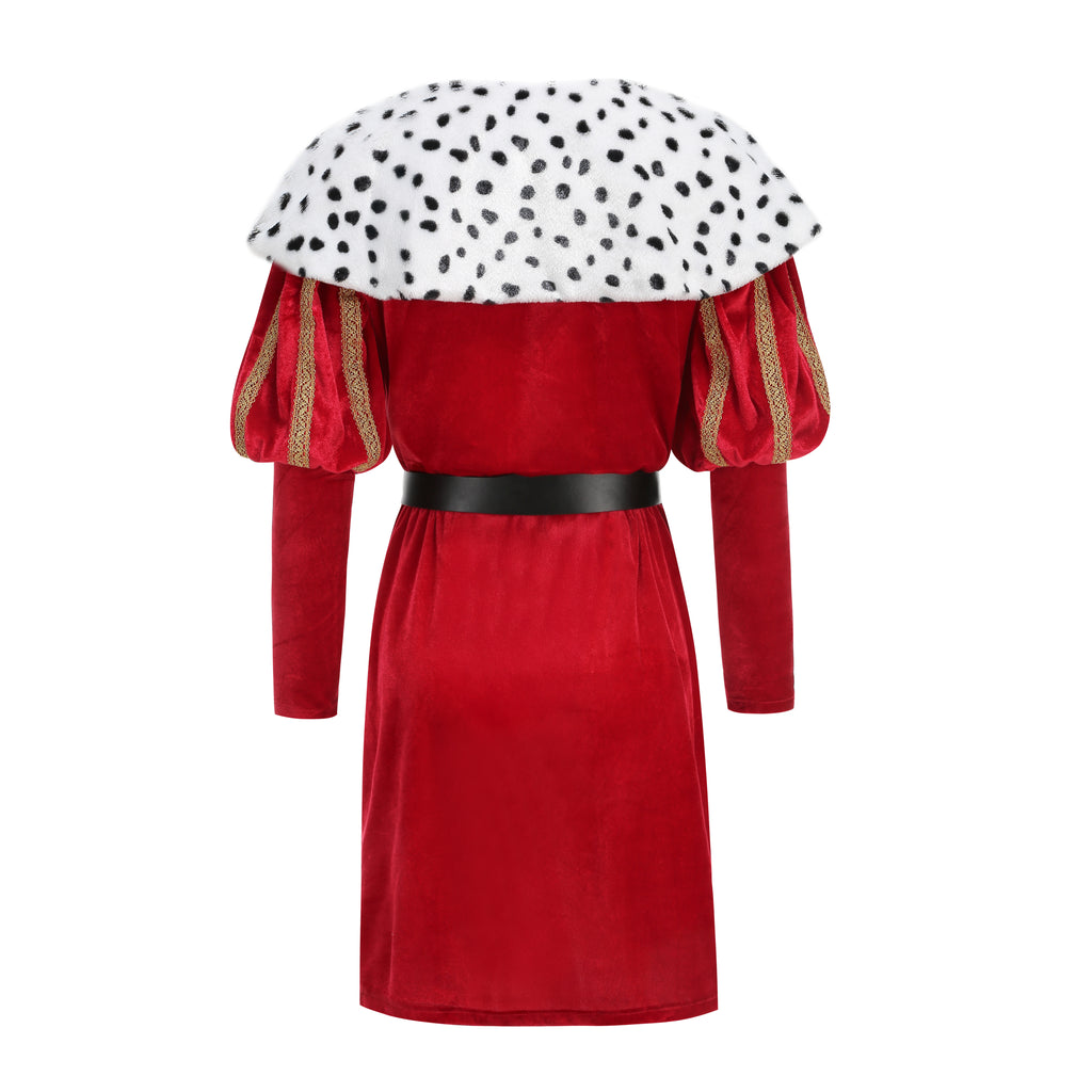 Adult King Robe 4‑Piece Set Custom Velvet Royal Costume 130CM Red Medieval King Halloween Cosplay Outfit