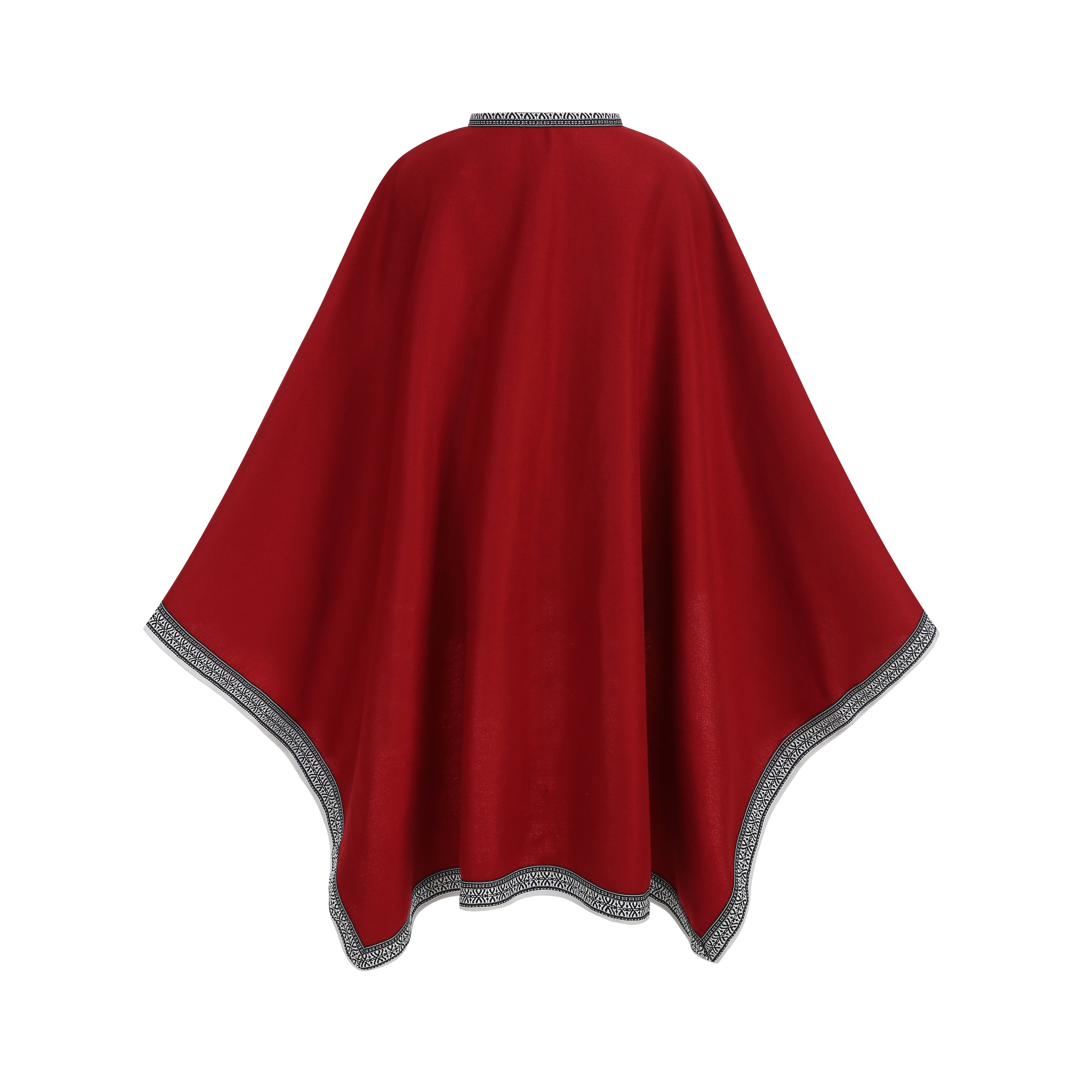 Women Medieval Celtic Cape Cloak 100cm, 3‑Piece Set with Brooches & Chain, Renaissance LARP Cosplay Costume for Adult