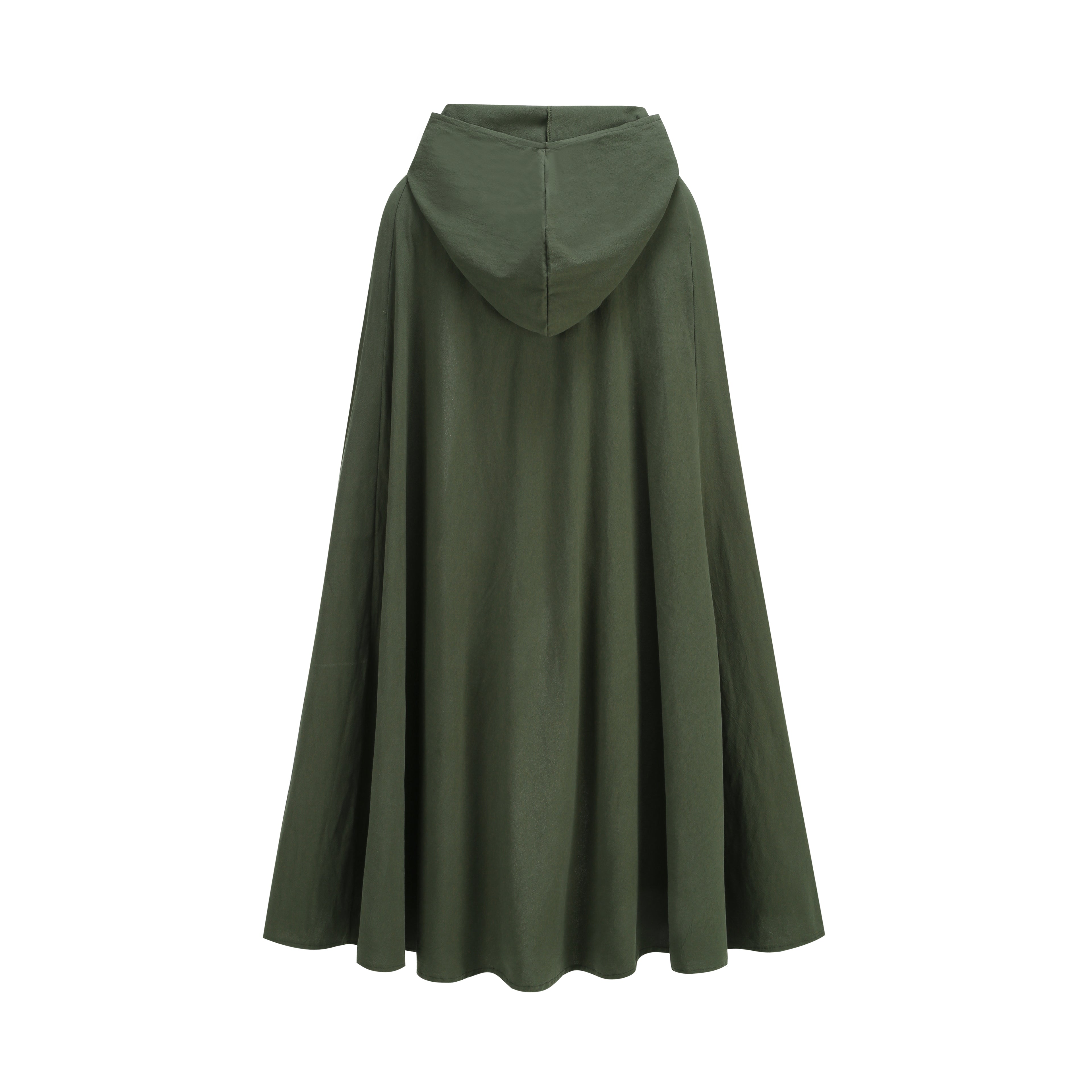 Adult Medieval Hooded Cloak Green Renaissance Cape with Leaf Brooch Knight Hunter Elf Halloween Costume