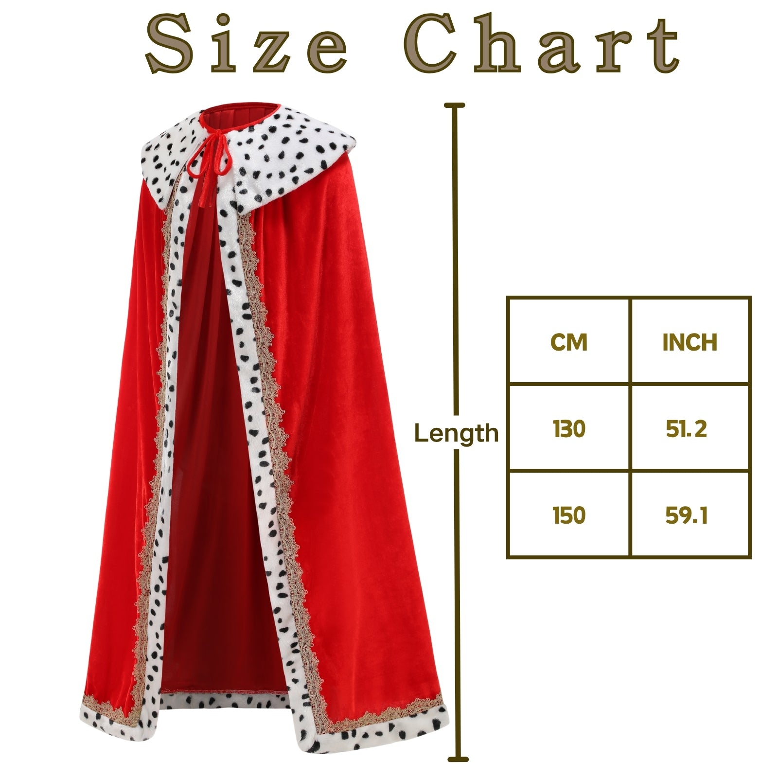 Adult King Cape 3‑Piece Set Custom Velvet Cloak With Crown & Scepter 120CM 140CM 150CM Red Blue Medieval Royal Cosplay Costume