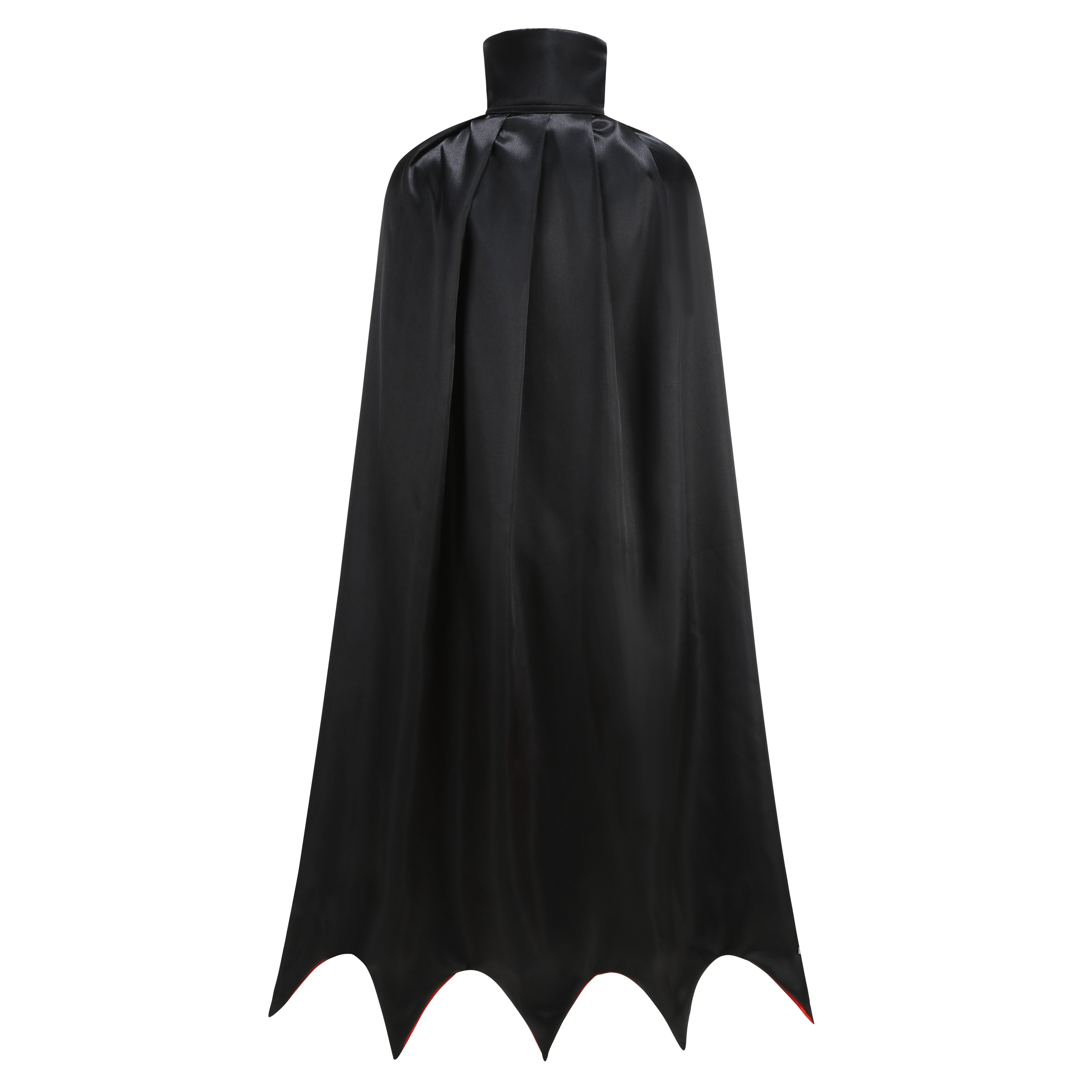 Adult Reversible Satin Vampire Cape 51"/130cm Stand‑Up Collar Jagged Hem Halloween Cloak