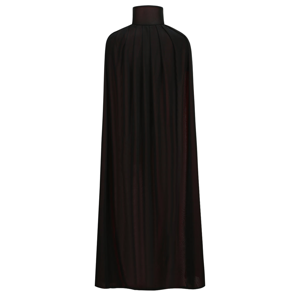 Stand Collar Hooded Cloak, Double-Sided Satin Cape for Men Women, Halloween Masquerade Costume