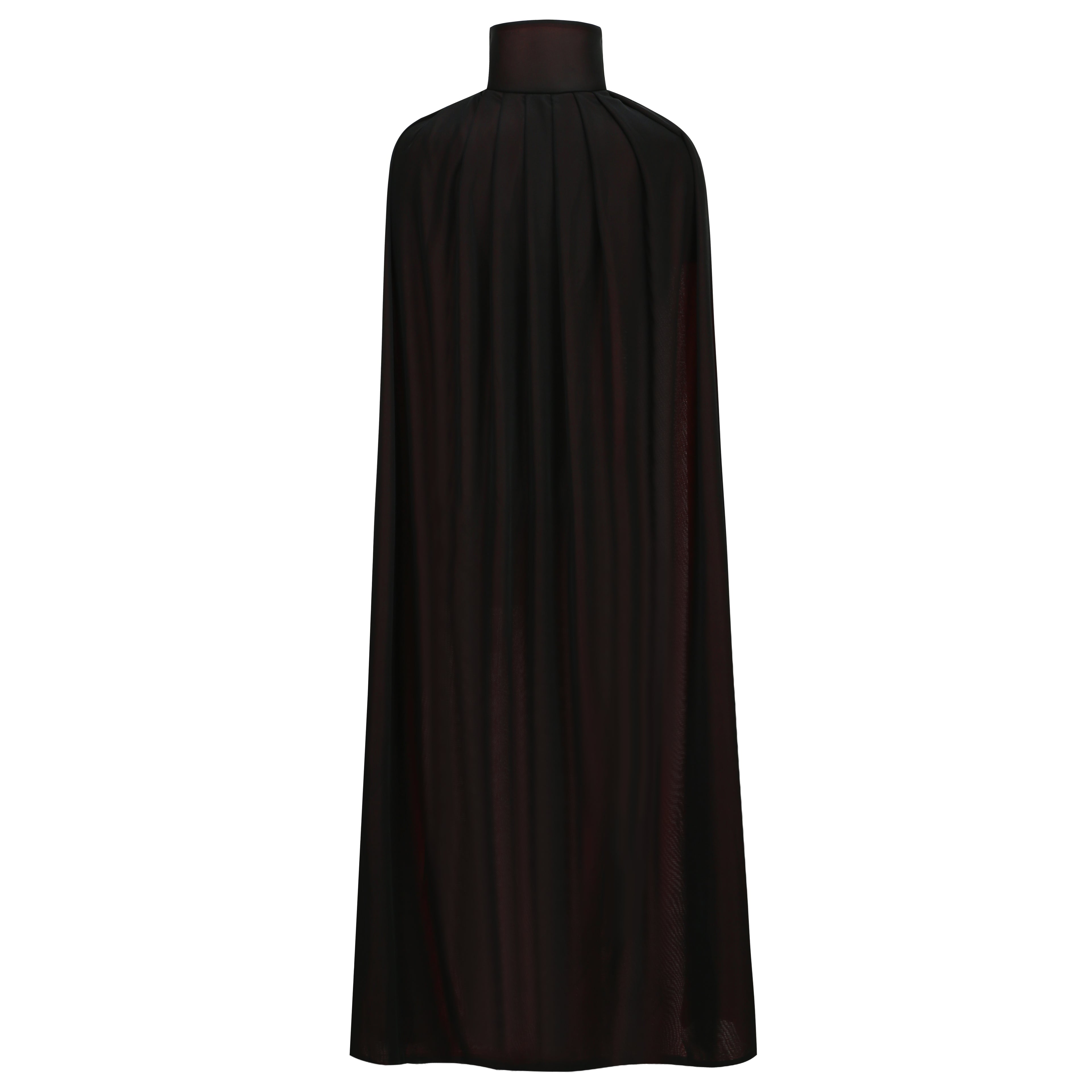 Stand Collar Hooded Cloak, Double-Sided Satin Cape for Men Women, Halloween Masquerade Costume
