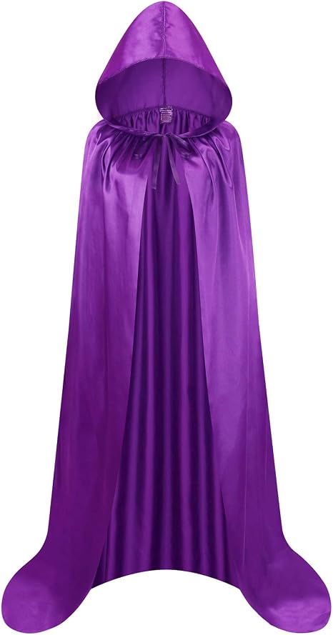 Unisex Adult Hooded Cape Full Length Halloween Christmas Costume Party Cloak Size 43" to 67"