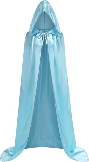 Unisex Adult Hooded Cape Full Length Halloween Christmas Costume Party Cloak Size 43" to 67"