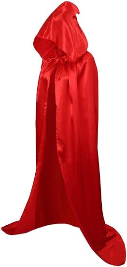 Unisex Adult Hooded Cape Full Length Halloween Christmas Costume Party Cloak Size 43" to 67"