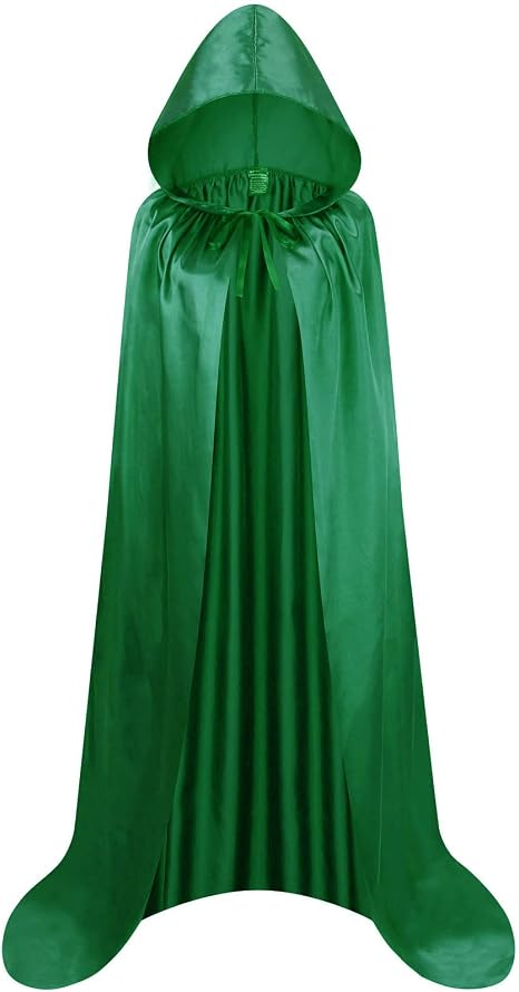 Unisex Adult Hooded Cape Full Length Halloween Christmas Costume Party Cloak Size 43" to 67"