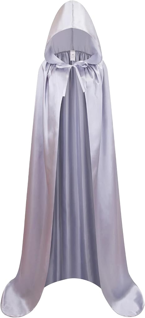 Unisex Adult Hooded Cape Full Length Halloween Christmas Costume Party Cloak Size 43" to 67"
