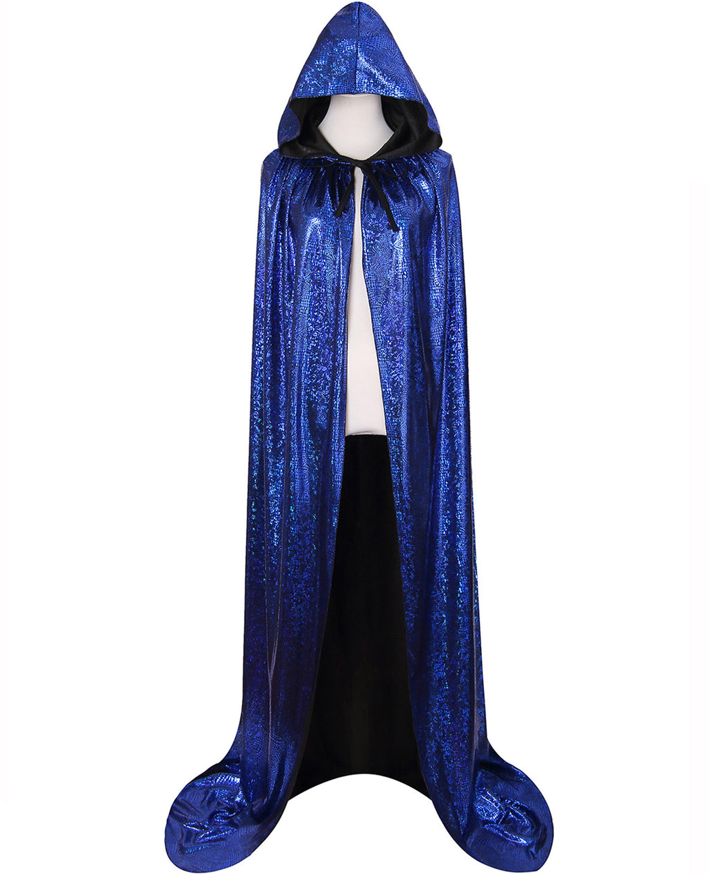 Custom Holographic Hooded Cape For Adults, Shiny Metallic Cloak Purple Silver 110‑160CM, Halloween Cosplay Festival Party Costume Cape