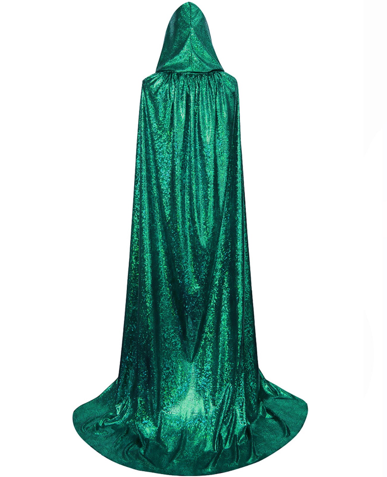 Custom Holographic Hooded Cape For Adults, Shiny Metallic Cloak Purple Silver 110‑160CM, Halloween Cosplay Festival Party Costume Cape
