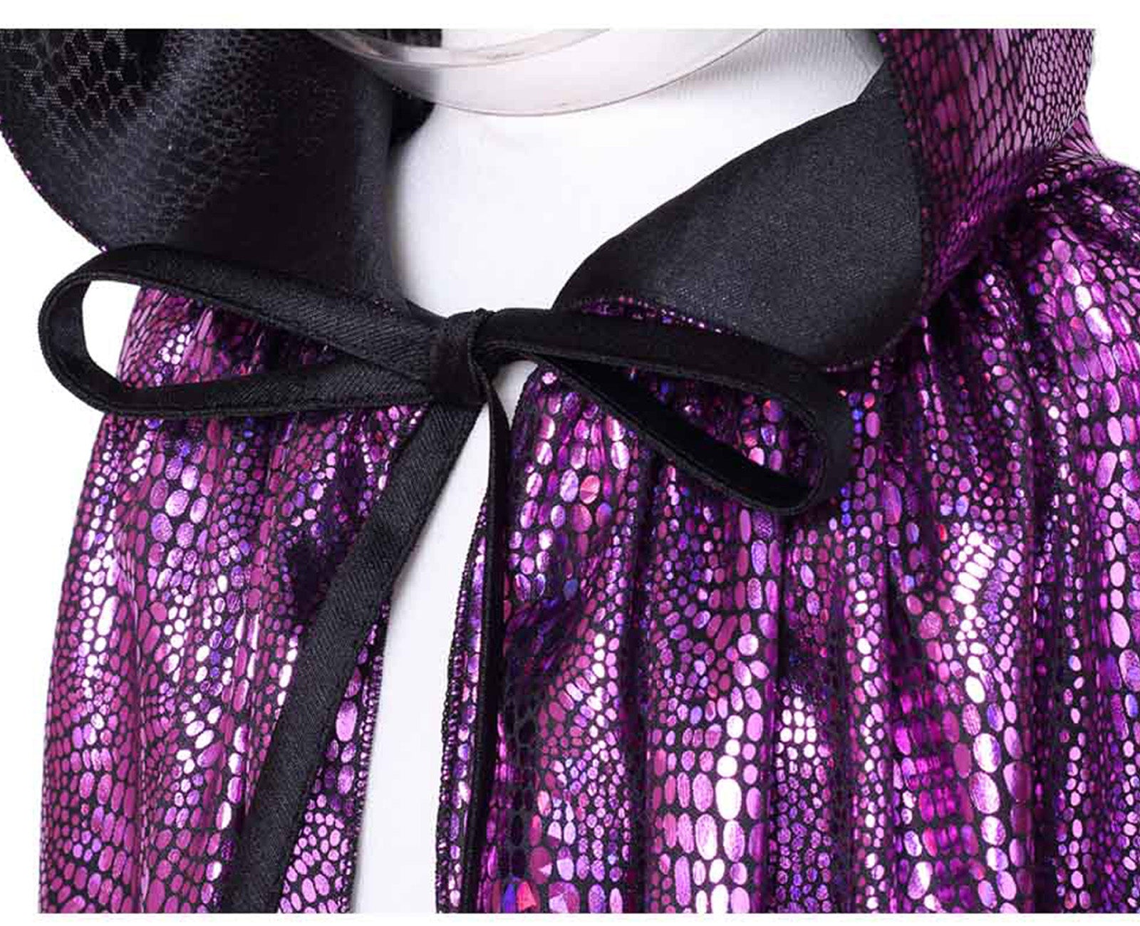 Custom Holographic Hooded Cape For Adults, Shiny Metallic Cloak Purple Silver 110‑160CM, Halloween Cosplay Festival Party Costume Cape