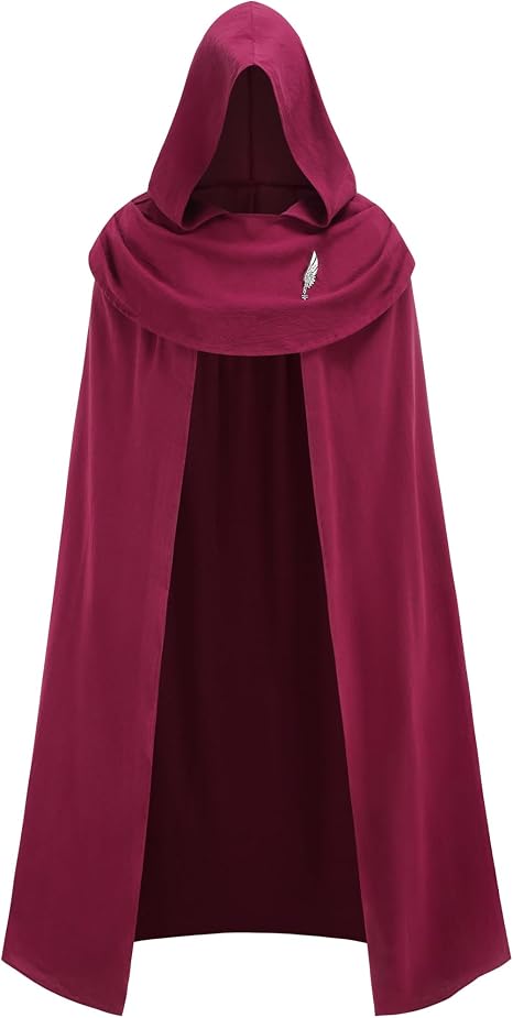Adult Medieval Cloak with Hood Renaissance Cloak Halloween Christmas Party Outfits for Women and Men