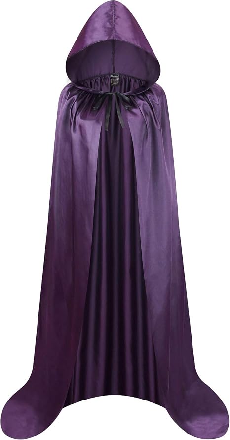 Unisex Adult Hooded Cape Full Length Halloween Christmas Costume Party Cloak Size 43" to 67"