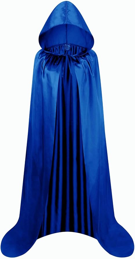 Unisex Adult Hooded Cape Full Length Halloween Christmas Costume Party Cloak Size 43" to 67"