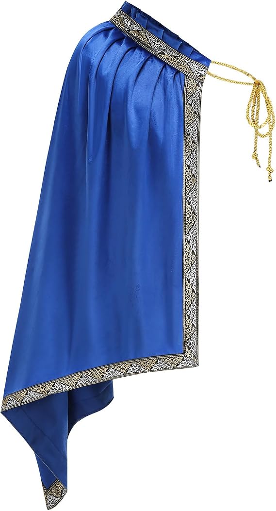 Unisex Renaissance Cloak Medieval Shawl Half Shoulder Cape Knight Warrior Halloween Costume