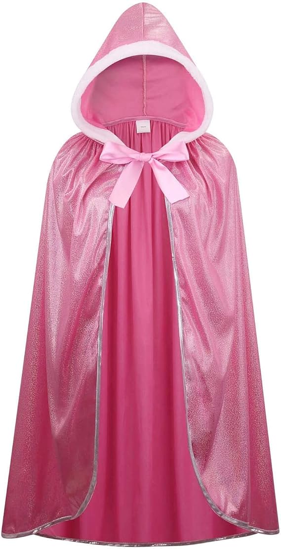 Princess Costumes Hooded Cape for Ladies Fairy Tale Fancy Dress Women Cloak for Halloween Christmas Birthday World Book Day- Includes Earrings, Necklace, Scepter, Crown and Ring