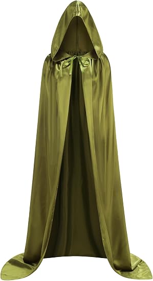 Unisex Adult Hooded Cape Full Length Halloween Christmas Costume Party Cloak Size 43" to 67"