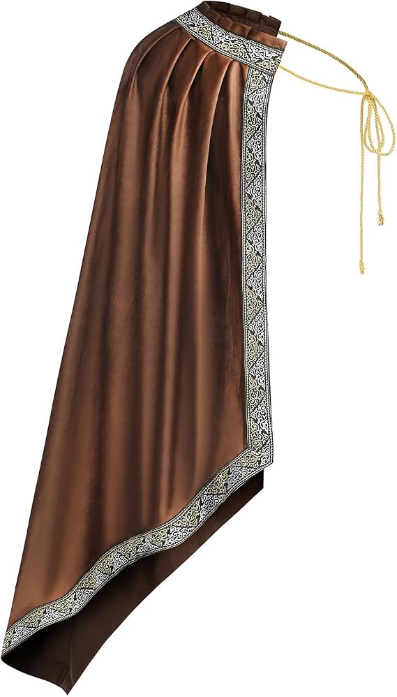Unisex Renaissance Cloak Medieval Shawl Half Shoulder Cape Knight Warrior Halloween Costume