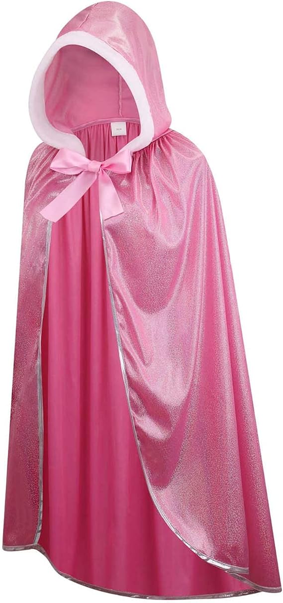 Princess Costumes Hooded Cape for Ladies Fairy Tale Fancy Dress Women Cloak for Halloween Christmas Birthday World Book Day- Includes Earrings, Necklace, Scepter, Crown and Ring