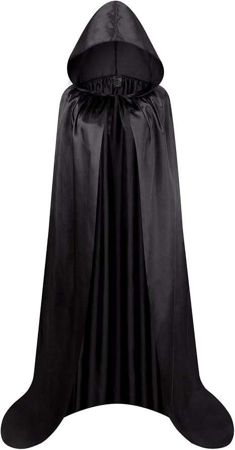 Unisex Adult Hooded Cape Full Length Halloween Christmas Costume Party Cloak Size 43" to 67"