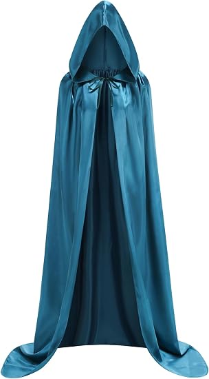 Unisex Adult Hooded Cape Full Length Halloween Christmas Costume Party Cloak Size 43" to 67"
