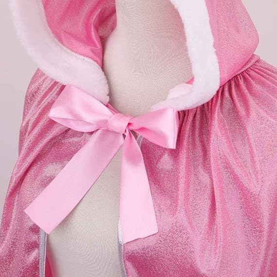 Princess Costumes Hooded Cape for Ladies Fairy Tale Fancy Dress Women Cloak for Halloween Christmas Birthday World Book Day- Includes Earrings, Necklace, Scepter, Crown and Ring