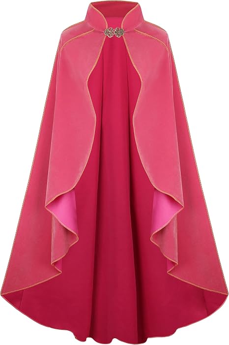 Women's Medieval Cloak Renaissance Costume Royal Cape Halloween | Adult Victorian Deluxe Stand Collar Gold Trim Velvet Cloak for Halloween Christmas Party LARP Witch Princess Queen Outfit