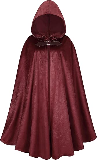 Renaissance Medieval Hooded Cloak Victorian Steampunk Costume Cosplay