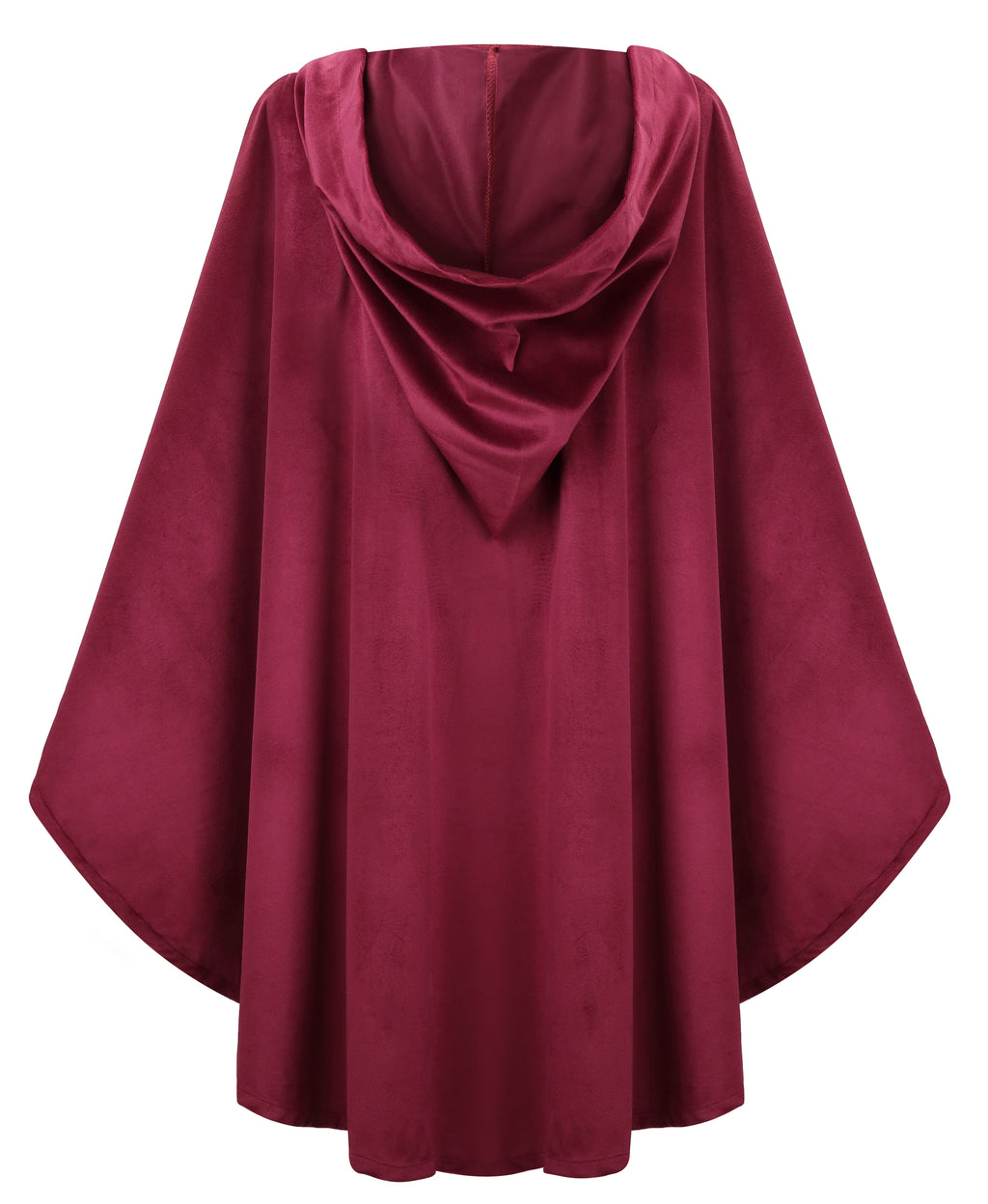 Women Velvet Hooded Medieval Cape, Burgundy Cloak 90cm / 100cm, Renaissance Cosplay Halloween Costume for Adult