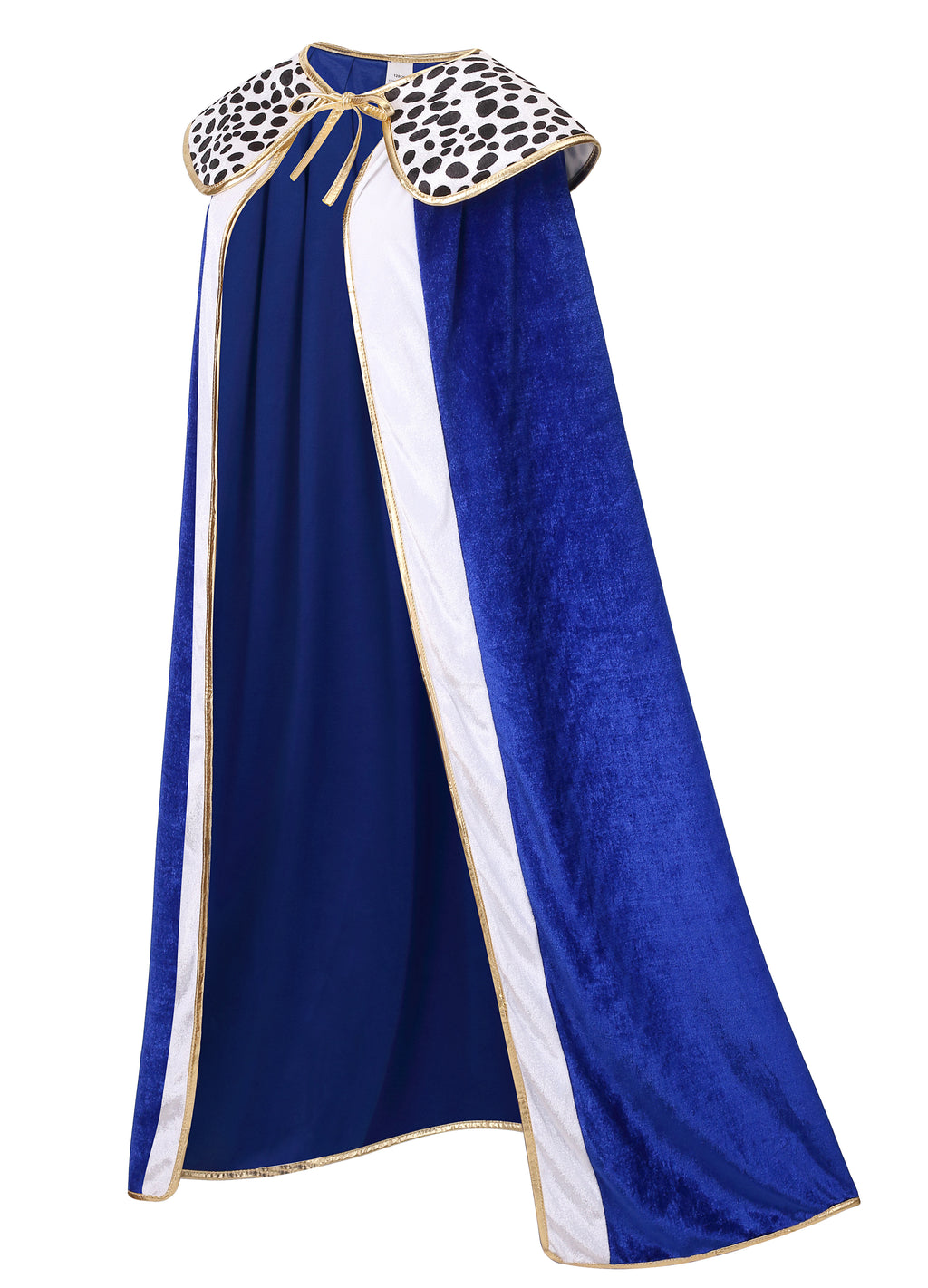 Adult King Cape 3‑Piece Set Custom Velvet Cloak White Trim With Crown & Scepter 120CM 140CM 150CM Purple Blue Medieval Royal Cosplay Costume